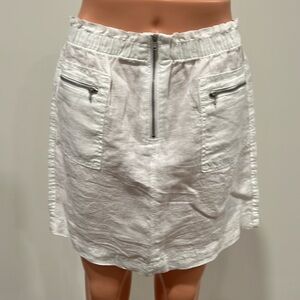 Lou & Grey White A-Line Skirt with Zipper Detail Size XS